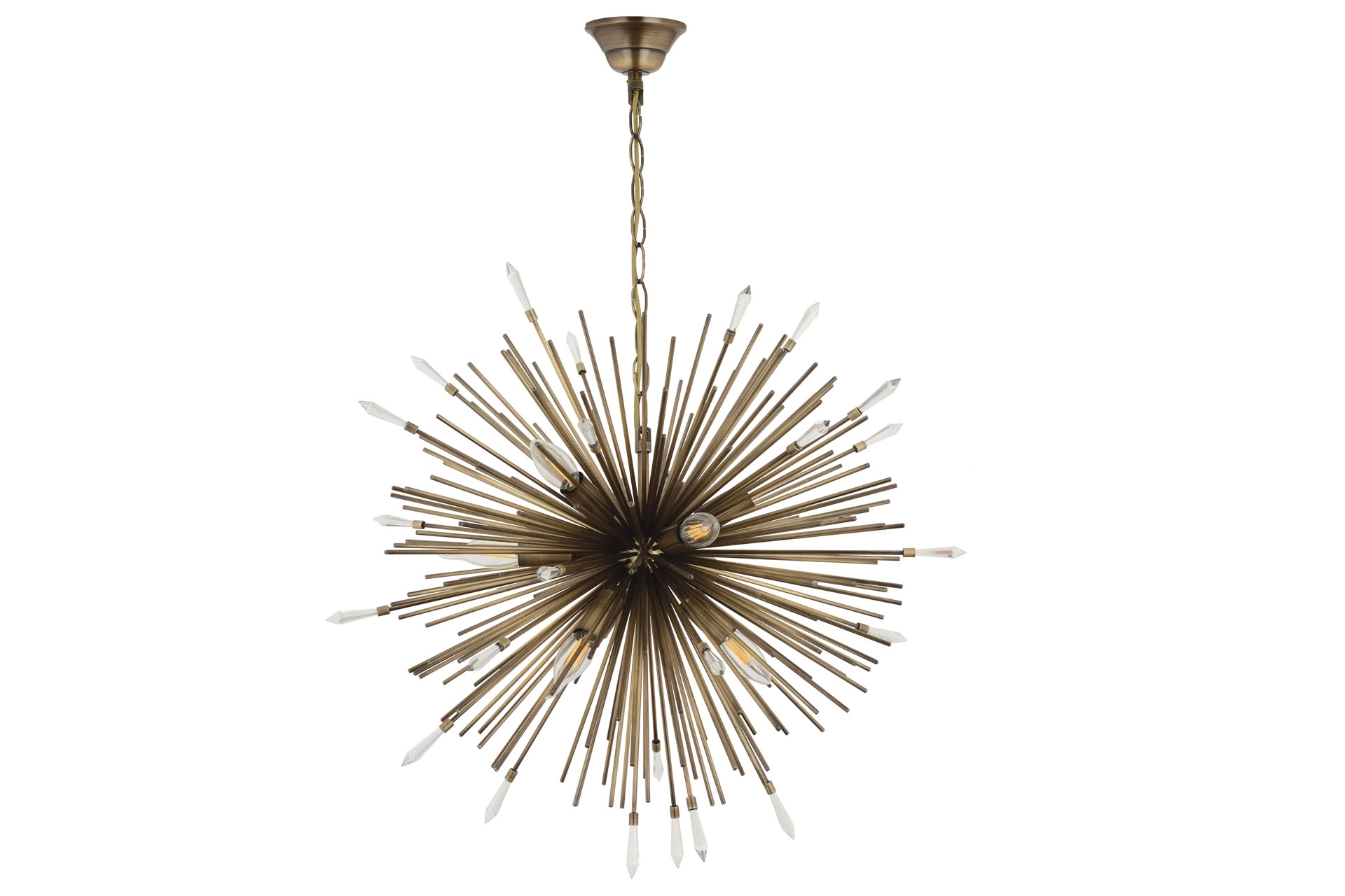 Lampaluce Riccio-2 Modern 9’lu Sarkıt Avize 55cm Eskitme Sarı Taşlı