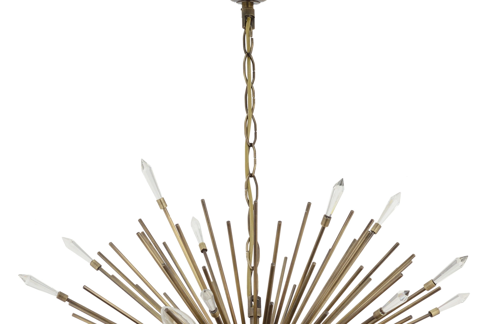 Lampaluce Riccio-2 Modern 9’lu Sarkıt Avize 55cm Eskitme Sarı Taşlı