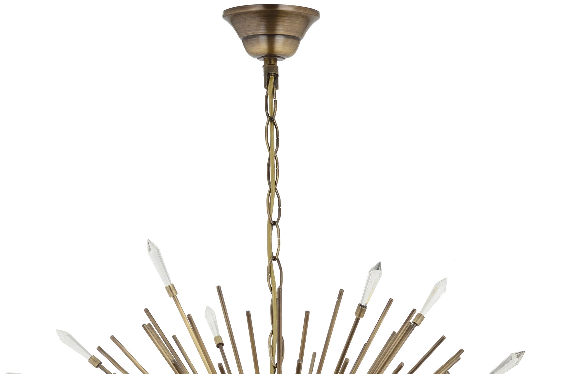 Lampaluce Riccio-2 Modern 9’lu Sarkıt Avize 55cm Eskitme Sarı Taşlı