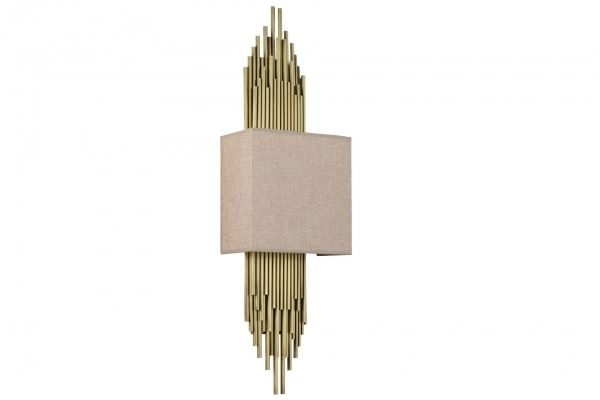 Lampaluce Straordinario Modern Tasarım Metal ve Kumaş Aplik 85cm Eskitme Sarı