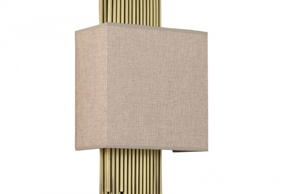 Lampaluce Straordinario Modern Tasarım Metal ve Kumaş Aplik 85cm Eskitme Sarı