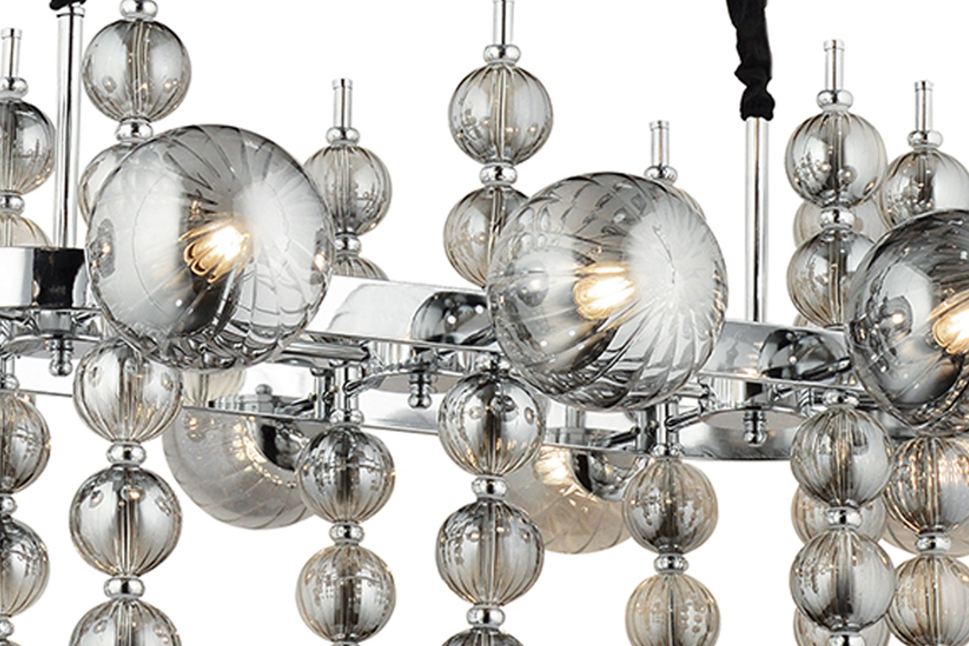 LampaLuce Regina Modern Salon Avizesi Yemek Masası Üzeri 10’lu Krom 70x100cm