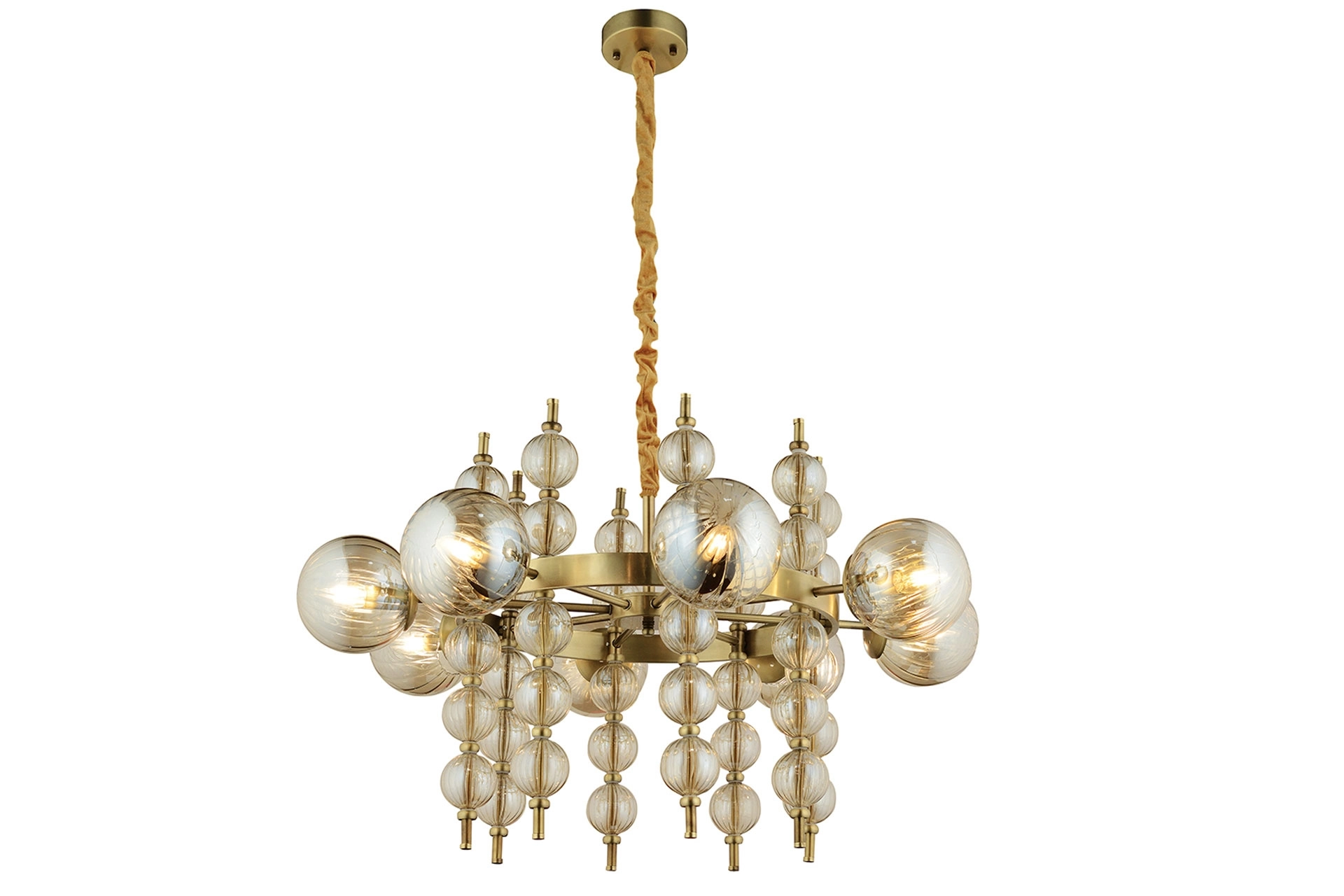 LampaLuce Regina Modern Salon Avizesi 8’li Eskitme Sarı 65x90cm