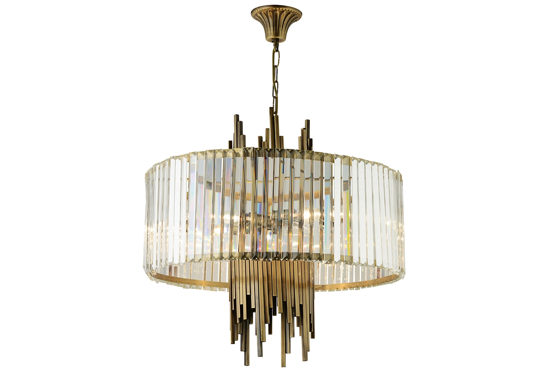 LampaLuce Straordinario Modern Tasarım Salon Sarkıt Avizesi 10’lu Eskitme Sarı 60x100cm