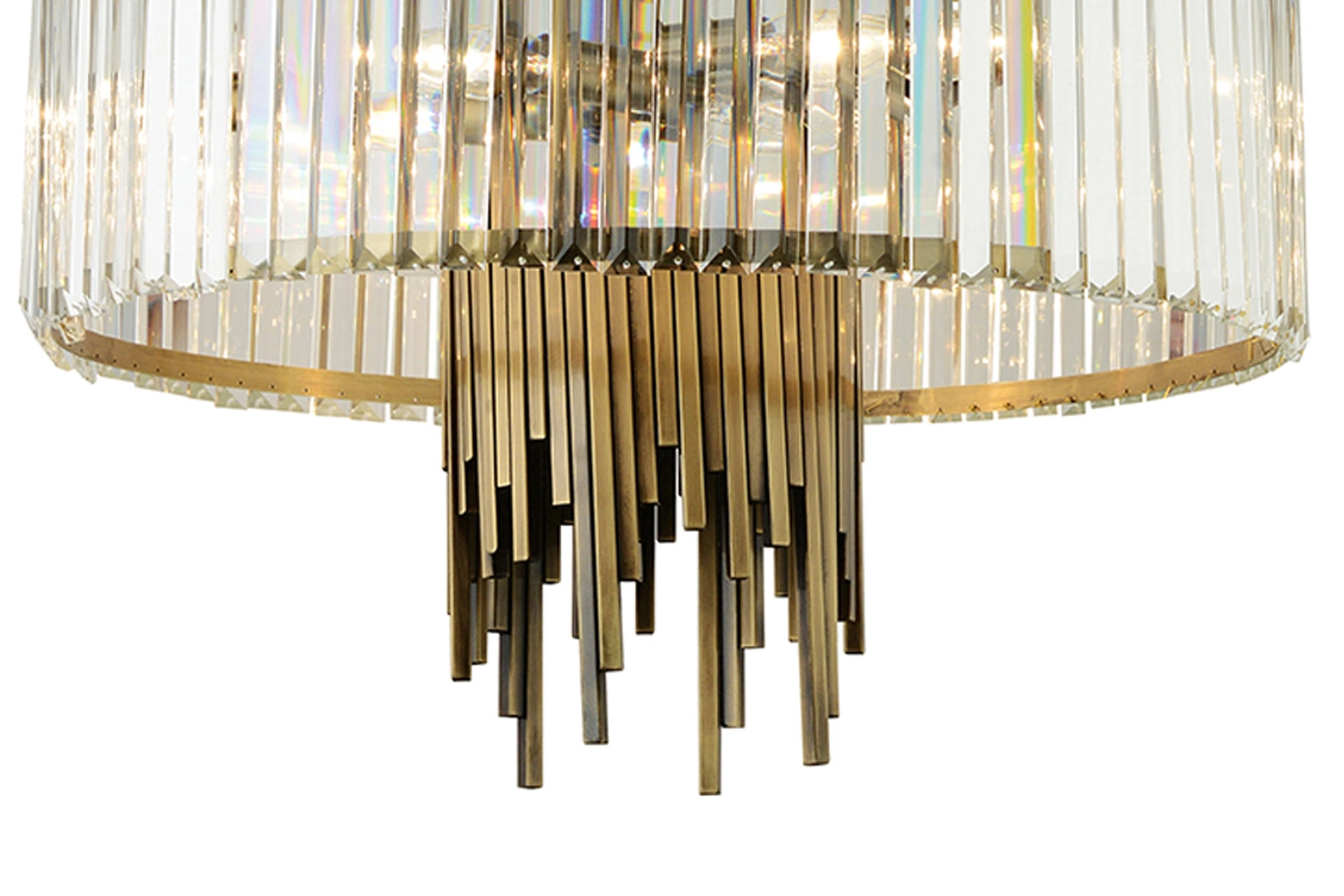 LampaLuce Straordinario Modern Tasarım Salon Sarkıt Avizesi 10’lu Eskitme Sarı 60x100cm