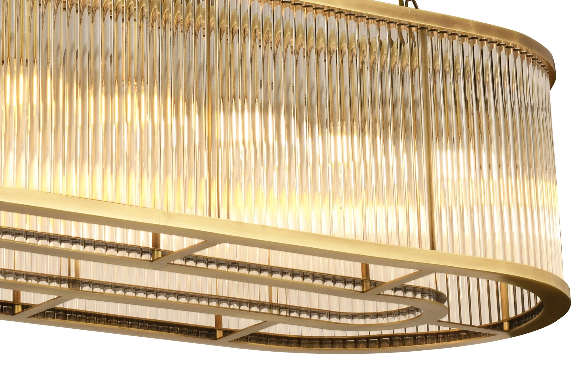 lampaLuce Albinia Özel Çubuk Taşlı Salon Sarkıt Avizesi Yemek Masası Üzeri Eskitme Sarı 16’lı 60x100cm