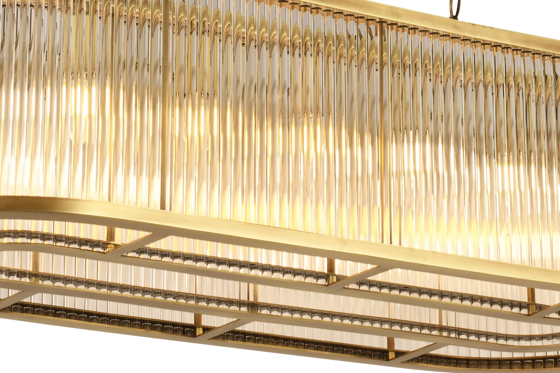 lampaLuce Albinia Özel Çubuk Taşlı Salon Sarkıt Avizesi Yemek Masası Üzeri Eskitme Sarı 16’lı 60x100cm