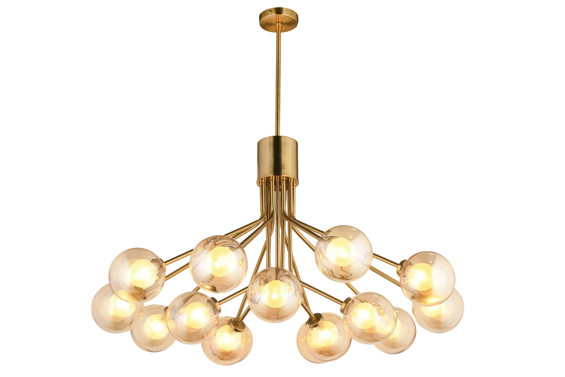 LampaLuce Forti Modern Tasarım Sarkıt Avize 15’li Eskitme Sarı 60x90cm