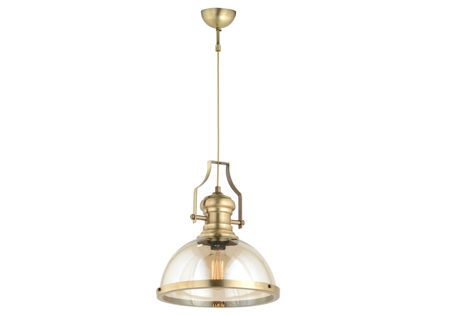 LampaLuce Gladiatore Klasik Tekli Metal ve Camlı Sarkıt Eskitme Sarı 25x70cm