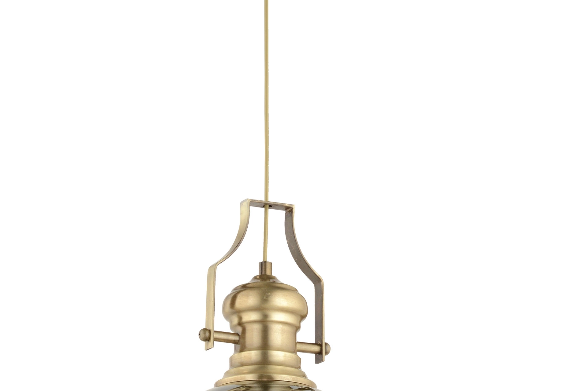 LampaLuce Gladiatore Klasik Tekli Metal ve Camlı Sarkıt Eskitme Sarı 25x70cm