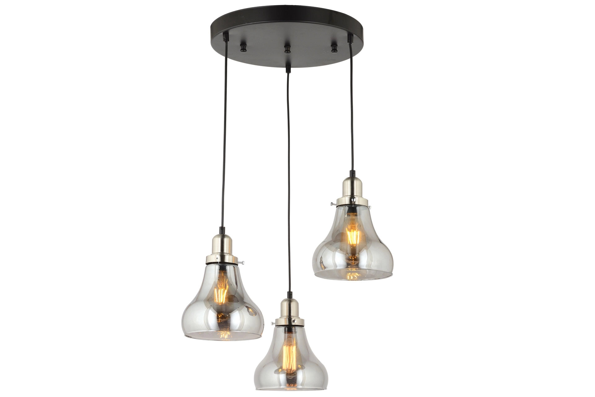 LampaLuce Cono Modern Sarkıt Salon Avizesi 3’lü Krom 35x70cm