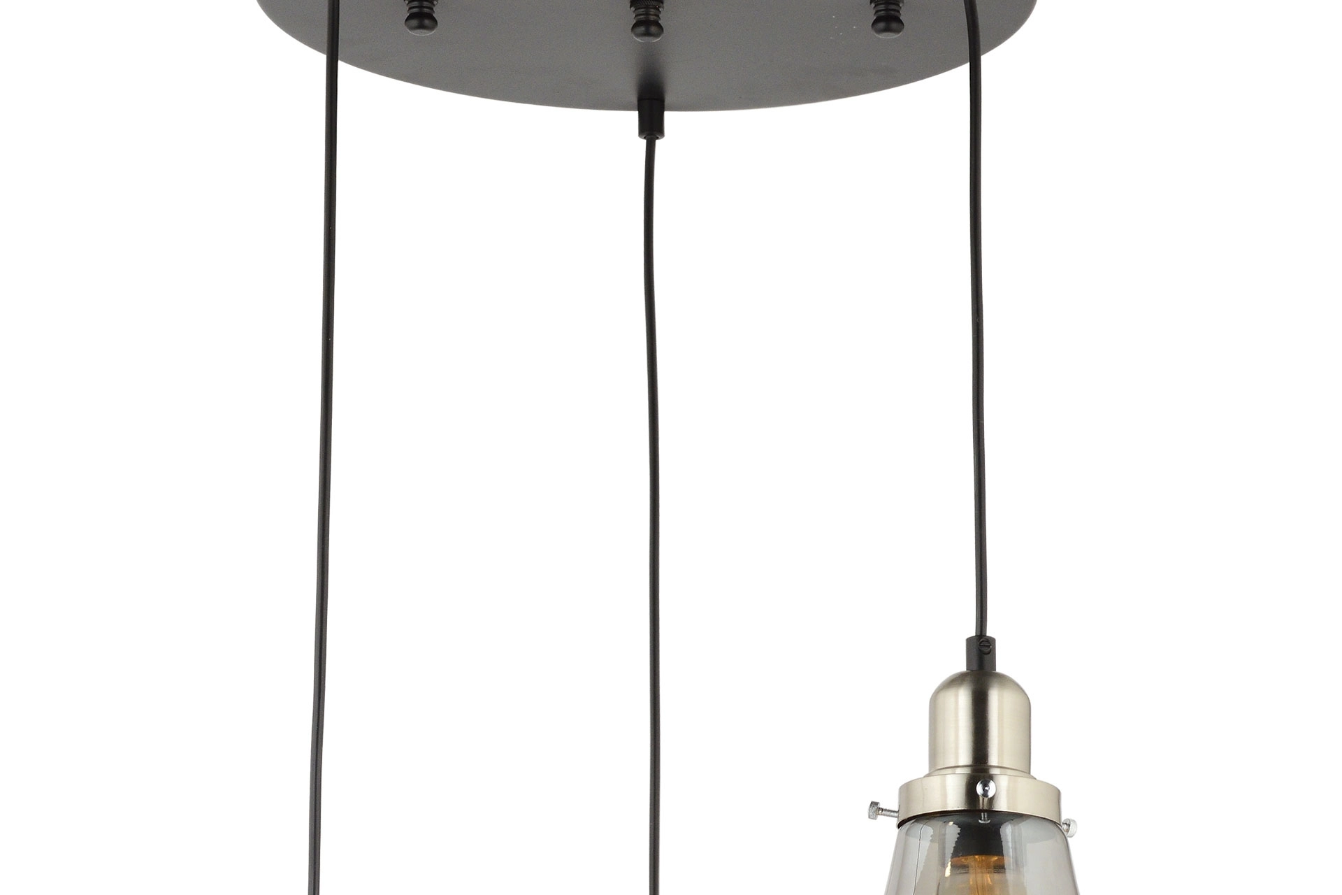 LampaLuce Cono Modern Sarkıt Salon Avizesi 3’lü Krom 35x70cm