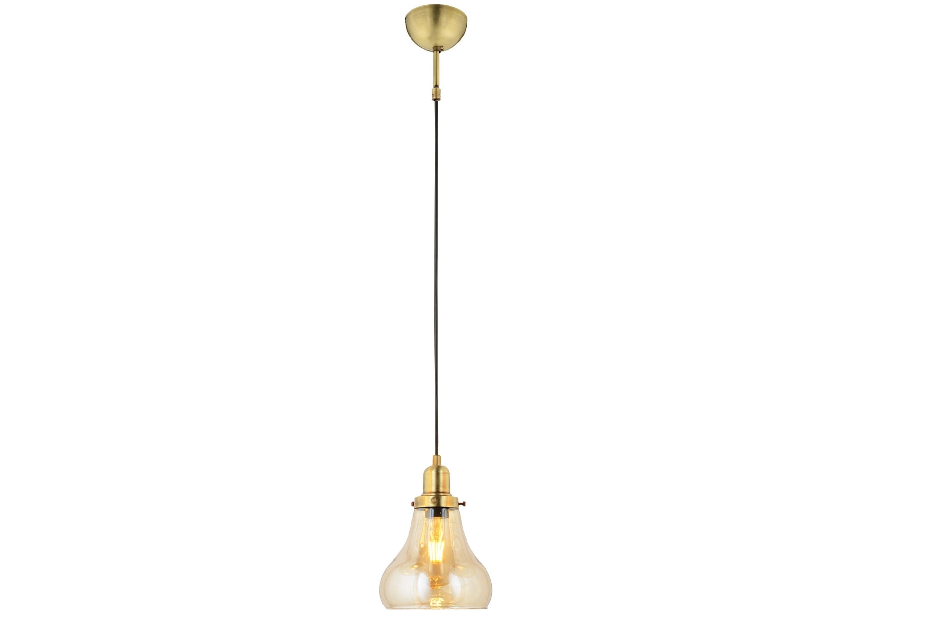 LampaLuce Cono Modern Sarkıt Salon Avizesi Tekli Eskitme Sarı 20x70cm