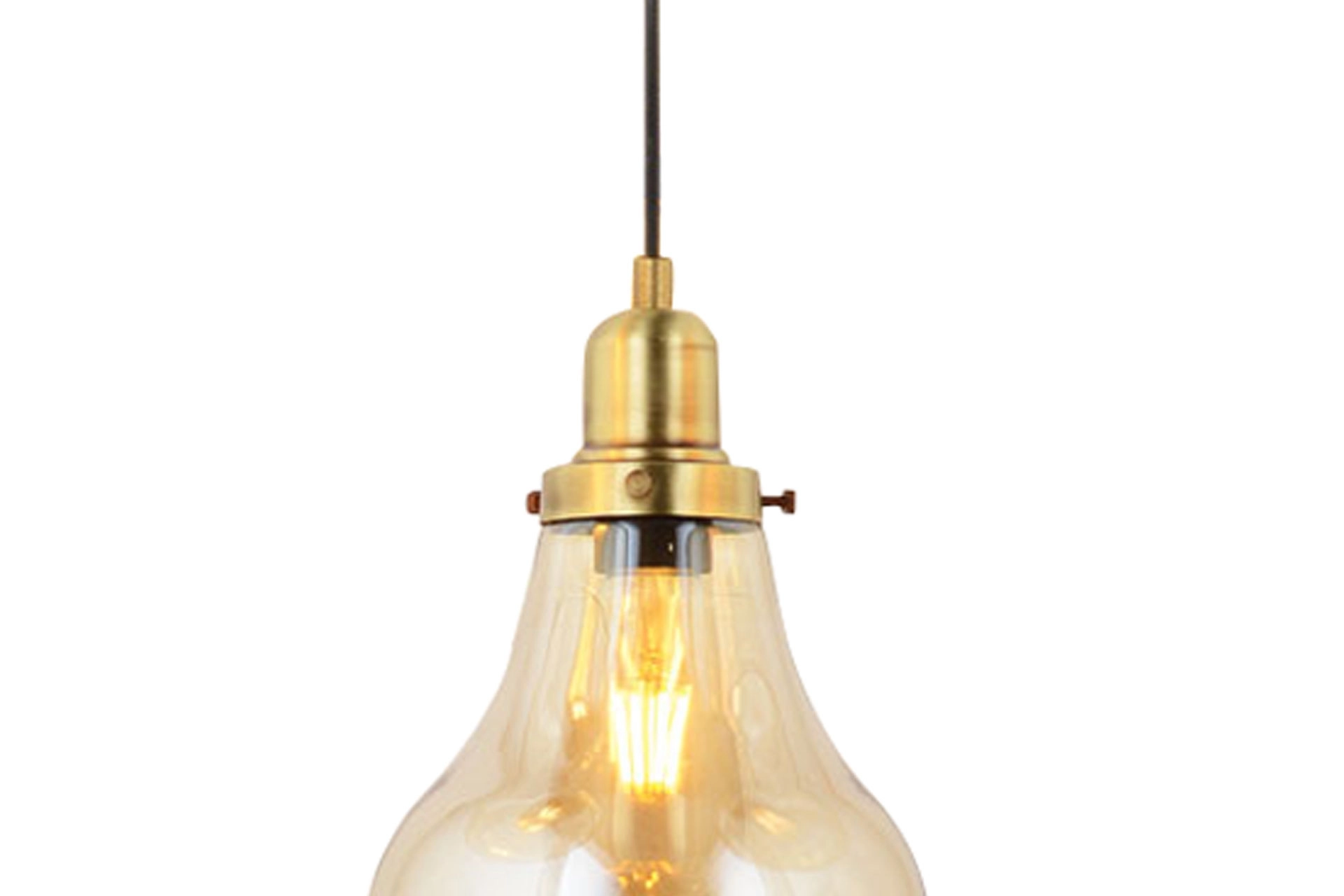 LampaLuce Cono Modern Sarkıt Salon Avizesi Tekli Eskitme Sarı 20x70cm
