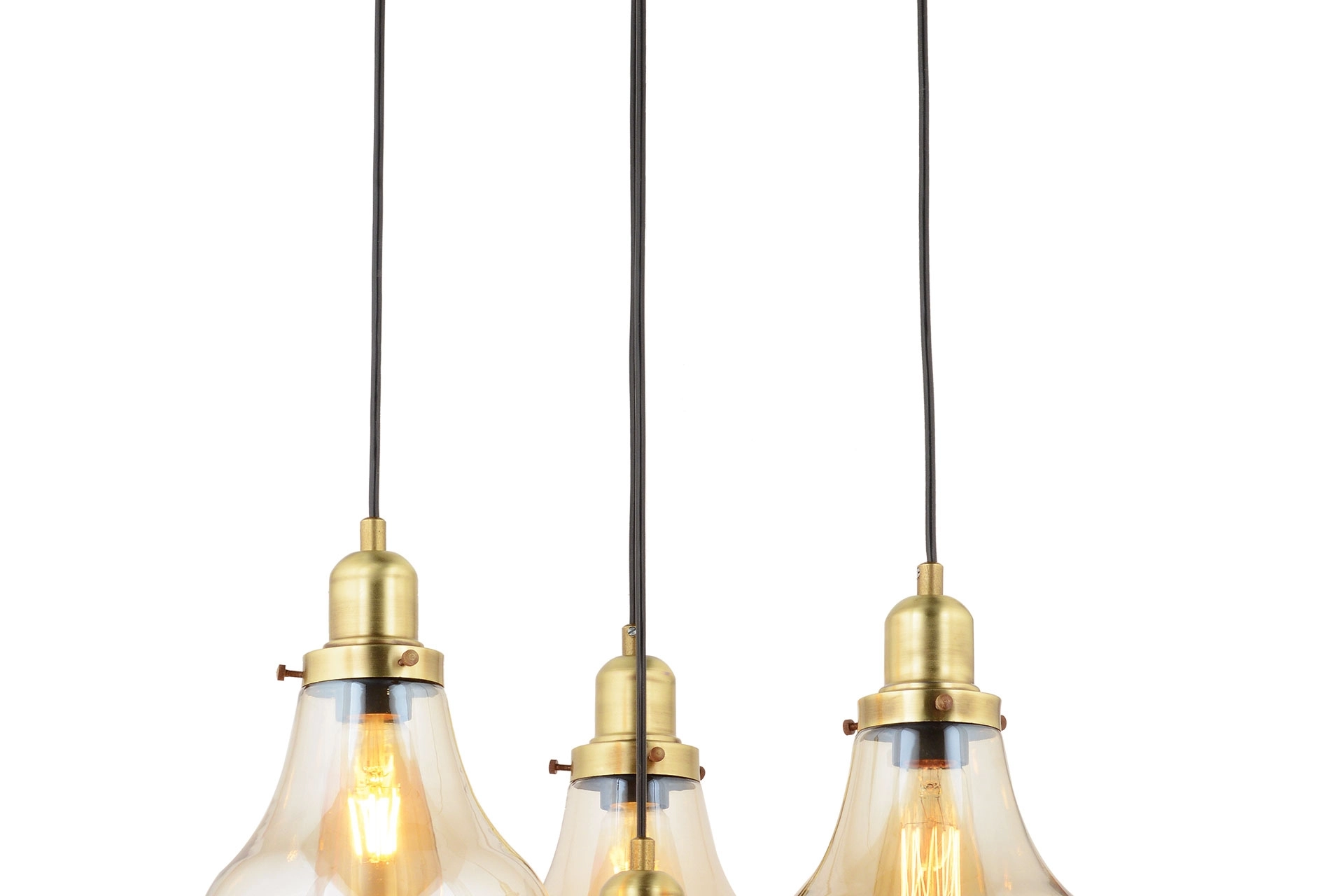 LampaLuce Cono Modern Sarkıt Salon Avizesi 4’lü Eskitme Sarı 40x70cm