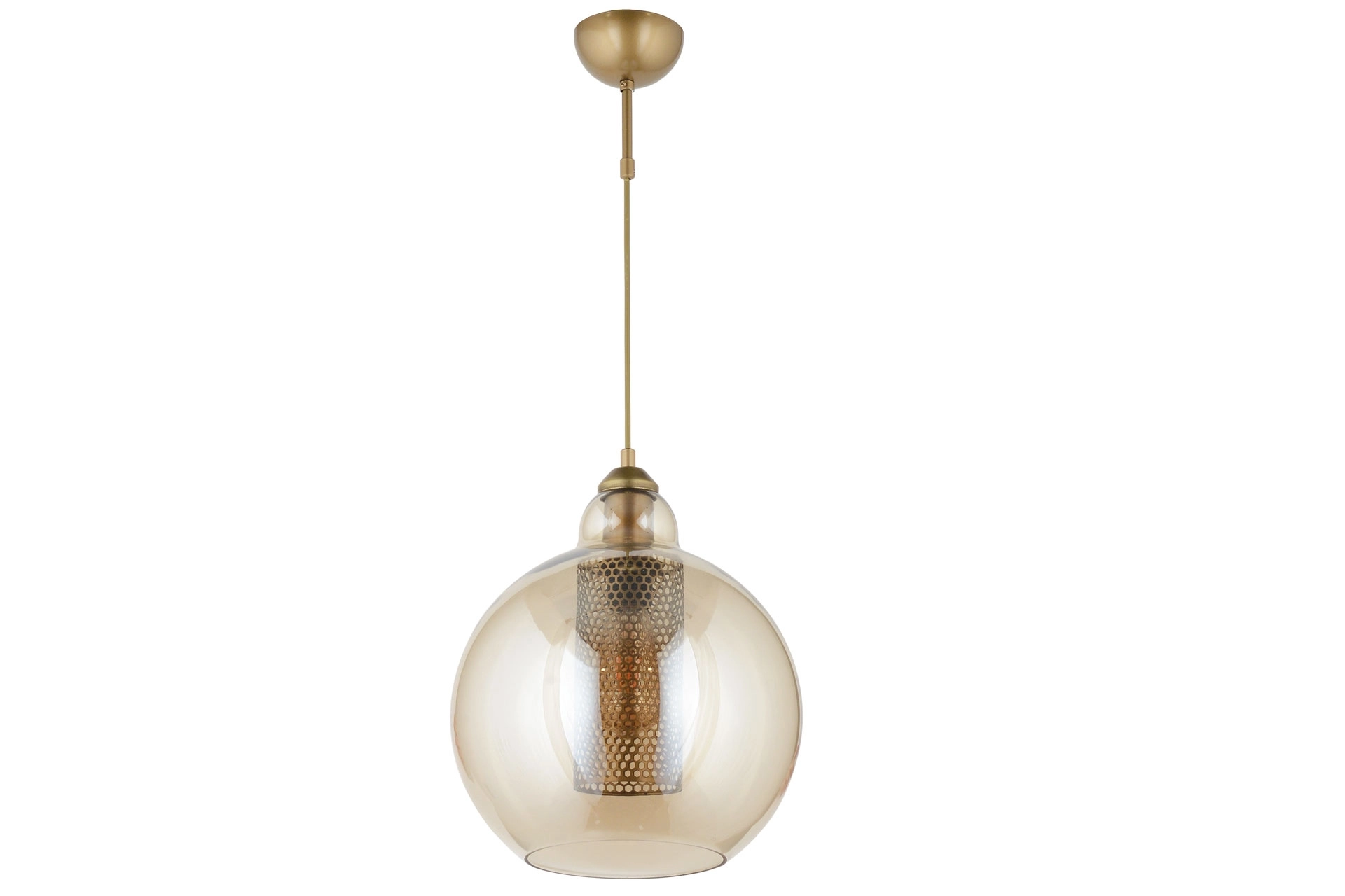 LampaLuce Buco Modern Metal ve Cam Tekli Sarkıt Eskitme Sarı 25x70cm