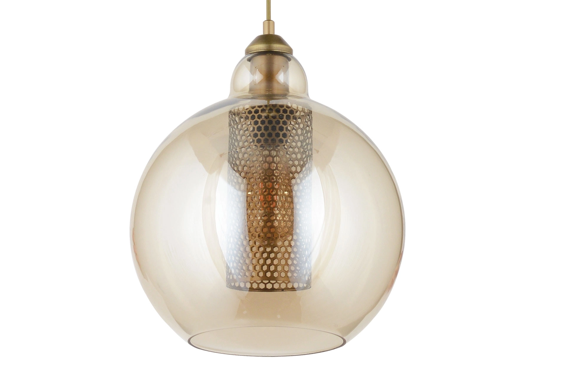 LampaLuce Buco Modern Metal ve Cam Tekli Sarkıt Eskitme Sarı 25x70cm
