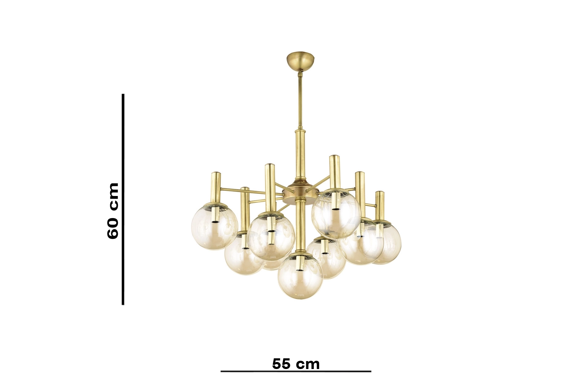 Lampaluce Sfera Modern Tasarım 9’lu Avize Eskitme Sarı