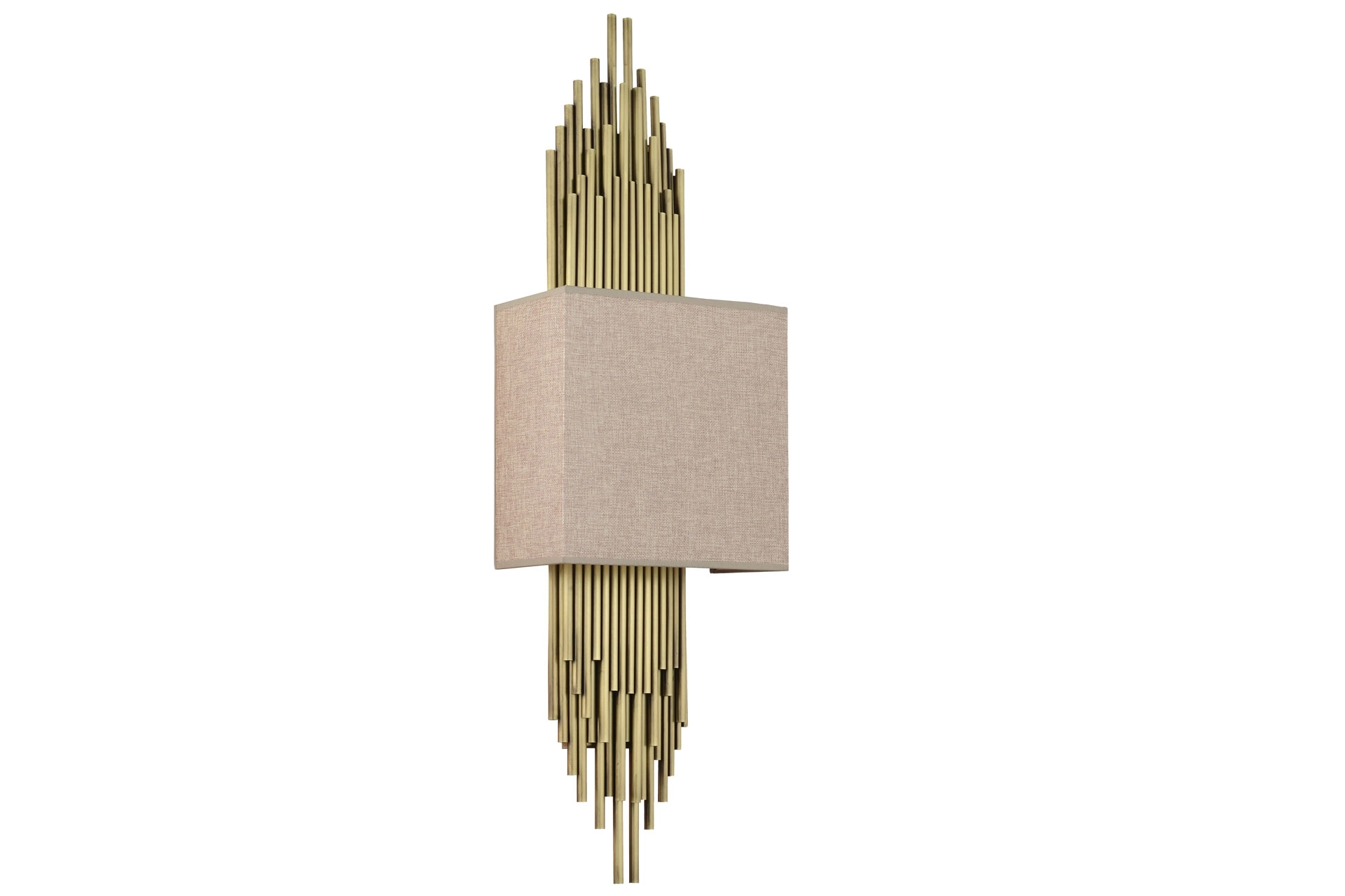 Lampaluce Straordinario Modern Tasarım Metal ve Kumaş Aplik 65cm Eskitme Sarı