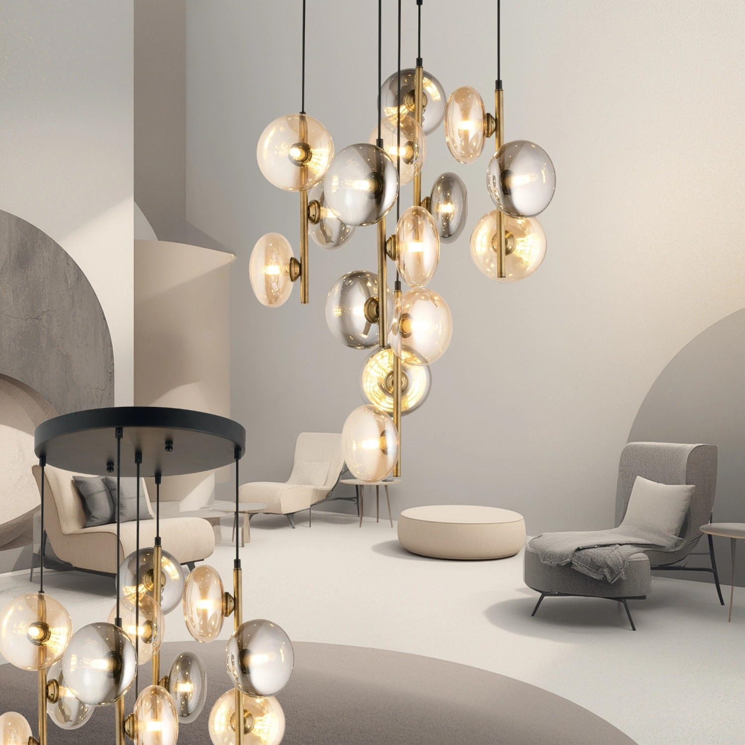 Lampaluce Valentina Modern Tasarımlar Camlı Avize 5’li