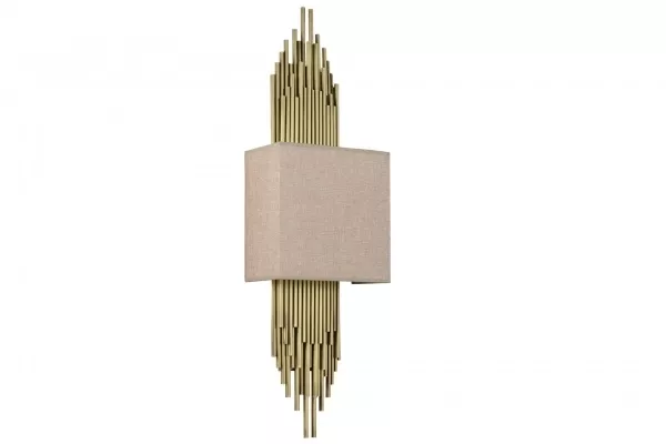 Lampaluce Straordinario Modern Tasarım Metal ve Kumaş Aplik 85cm Eskitme Sarı