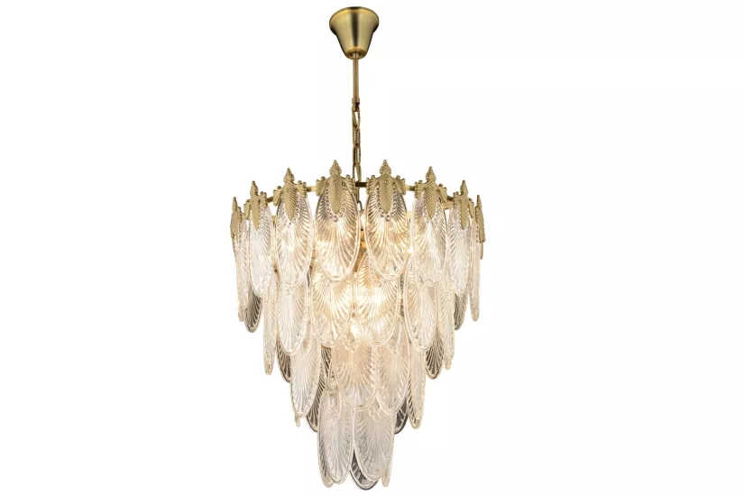 LampaLuce Antico Salon Klasik Sarkıt Avize 15’li Eskitme Sarı 60cm