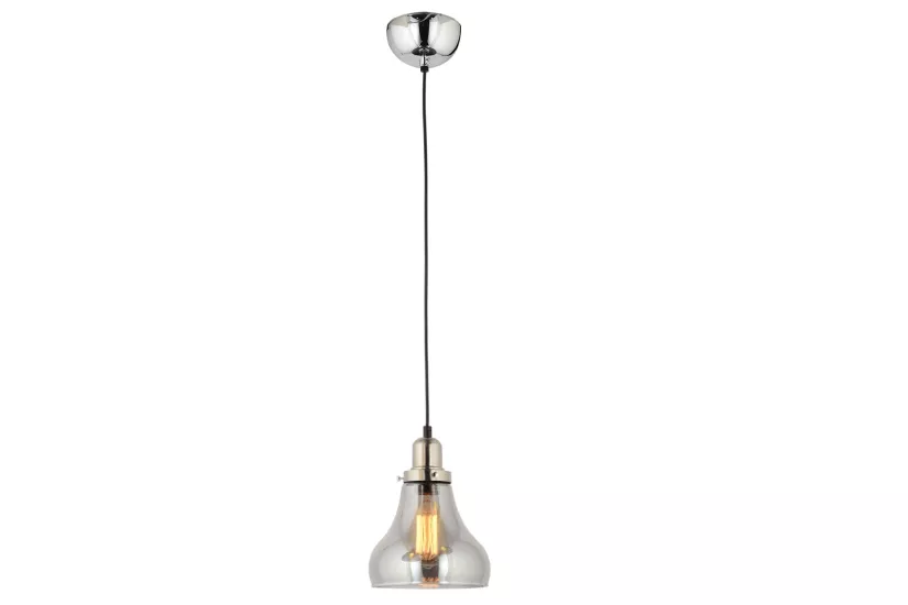 LampaLuce Cono Modern Sarkıt Salon Avizesi Tekli Krom 20x70cm