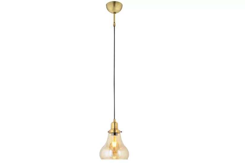 LampaLuce Cono Modern Sarkıt Salon Avizesi Tekli Eskitme Sarı 20x70cm