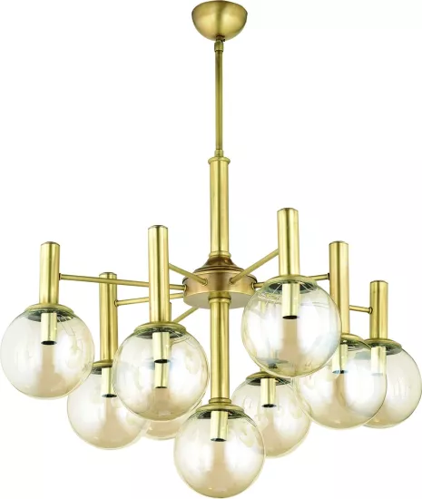 Lampaluce Sfera Modern Tasarım 9’lu Avize Eskitme Sarı