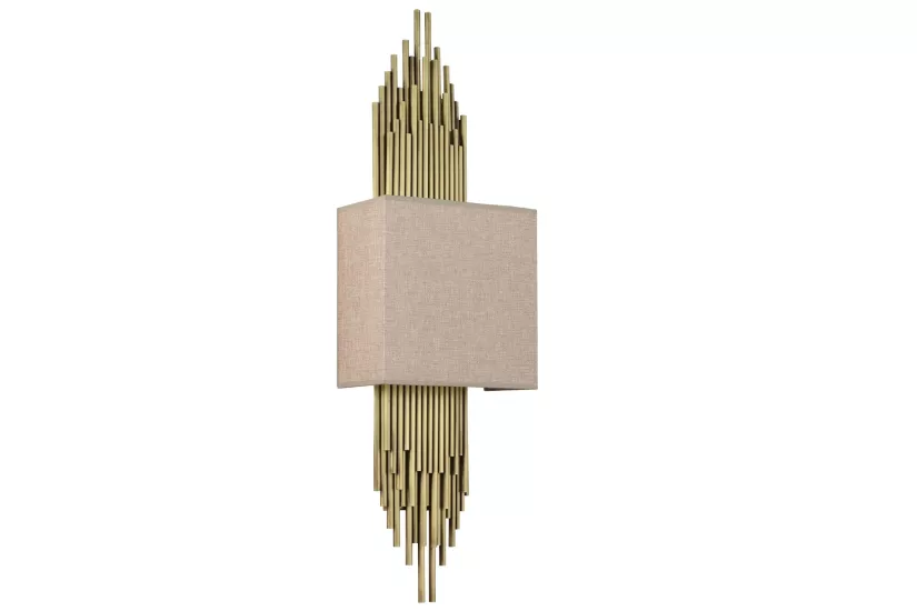 Lampaluce Straordinario Modern Tasarım Metal ve Kumaş Aplik 65cm Eskitme Sarı