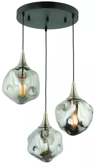 Lampaluce Globo-4 Modern Sarkıt Avize 3’lü 70cm Krom